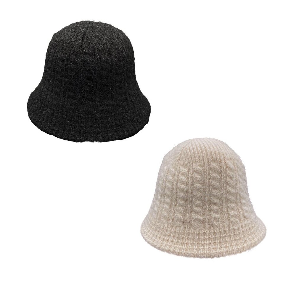 8. Woven Chain Textured Knit Bucket Hat NWT